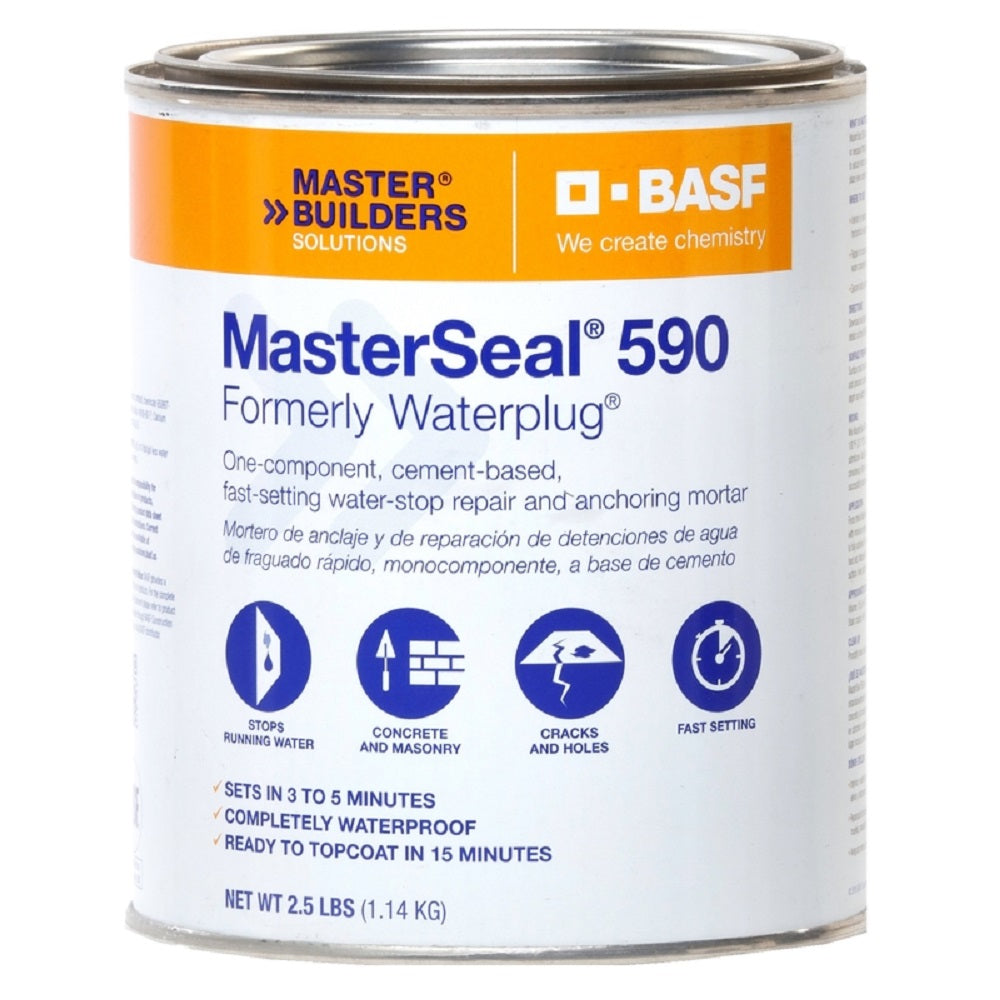 Master Builders MS590QT MasterSeal 590 Hydraulic Cement, Grey, 2.5 Lbs