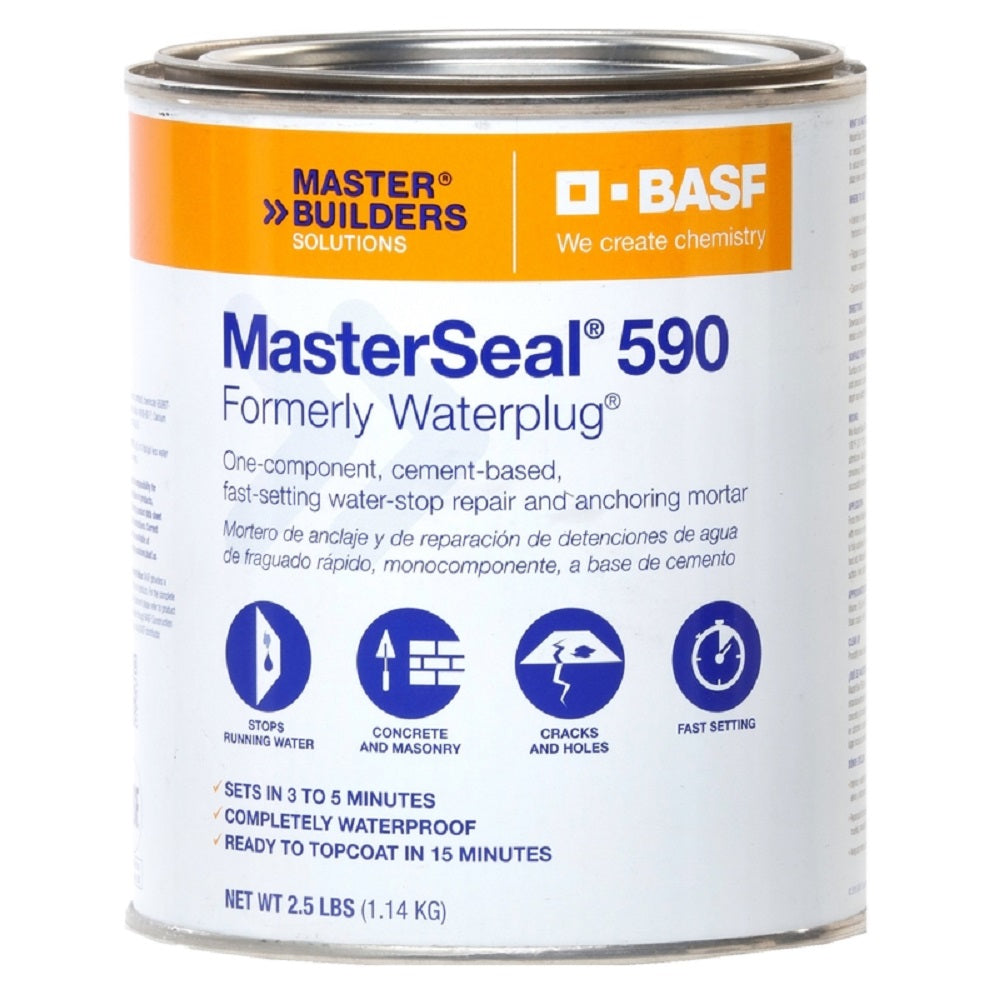 Master Builders MS590QT MasterSeal 590 Hydraulic Cement, Grey, 2.5 Lbs