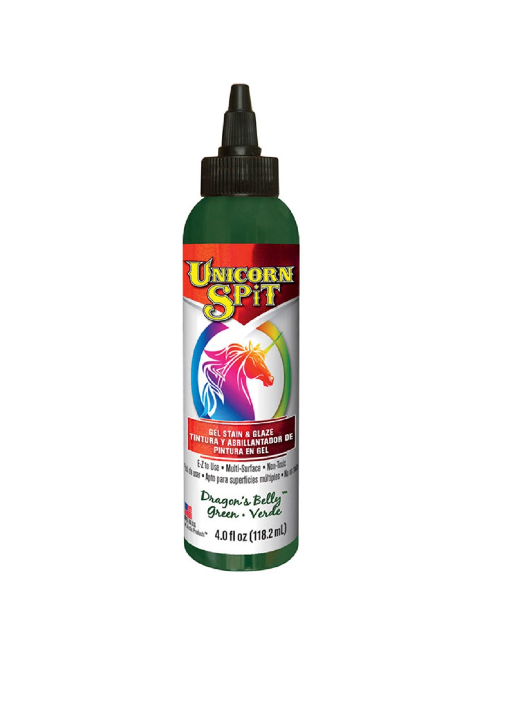 Unicorn Spit  5770007 Flat Gel Stain and Glaze, Green, 4 oz