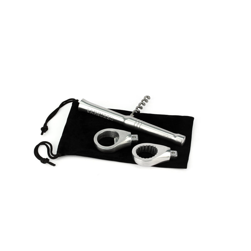 Urban Trend UTU3BR0069 Barbuzzo Bar Tools The Ratchet Gadget Corkscrew/Bottle Opener, Cast Aluminum, Silver