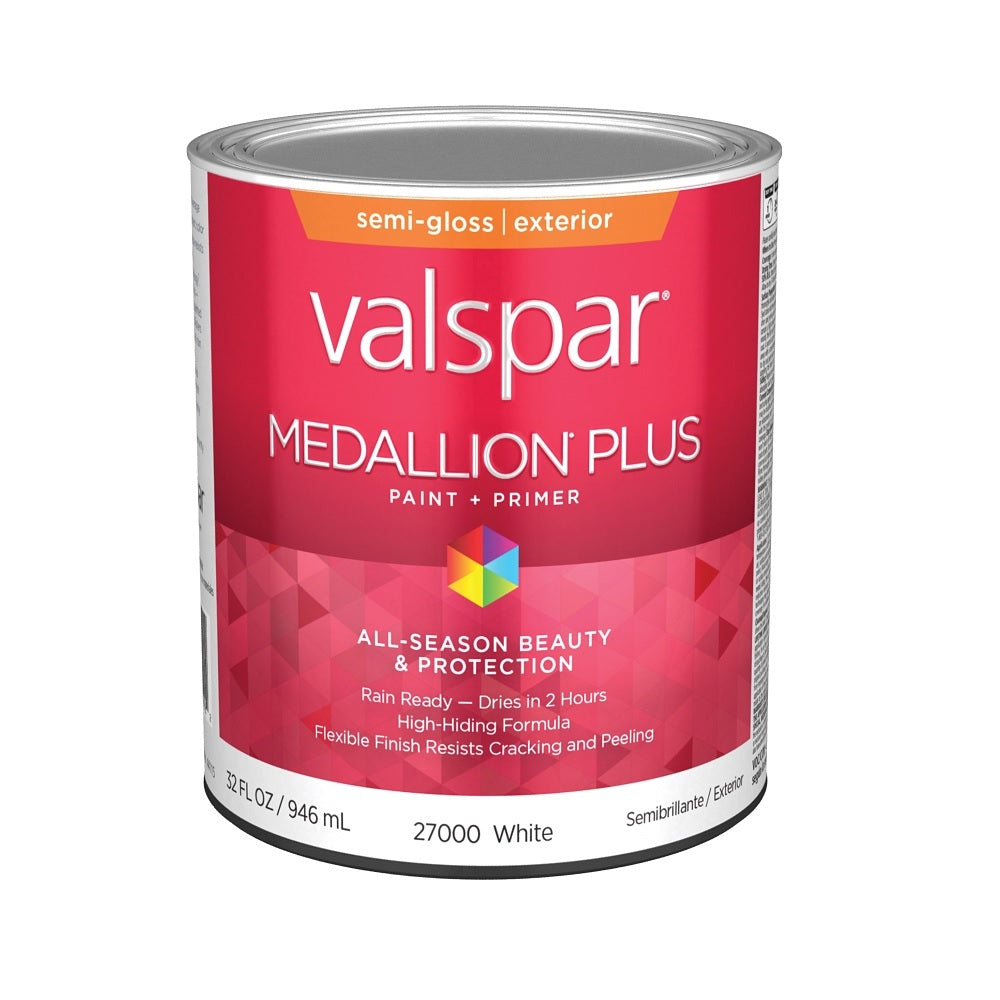 Valspar 028.0027000.005 Medallion Plus Latex Paint, 1 Quart