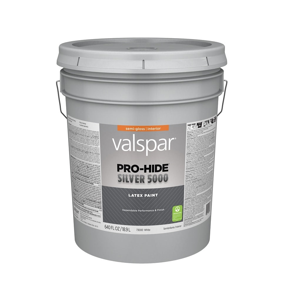 Valspar 028.0073000.008 Pro-Hide Silver Latex Paint, 5 Gallon