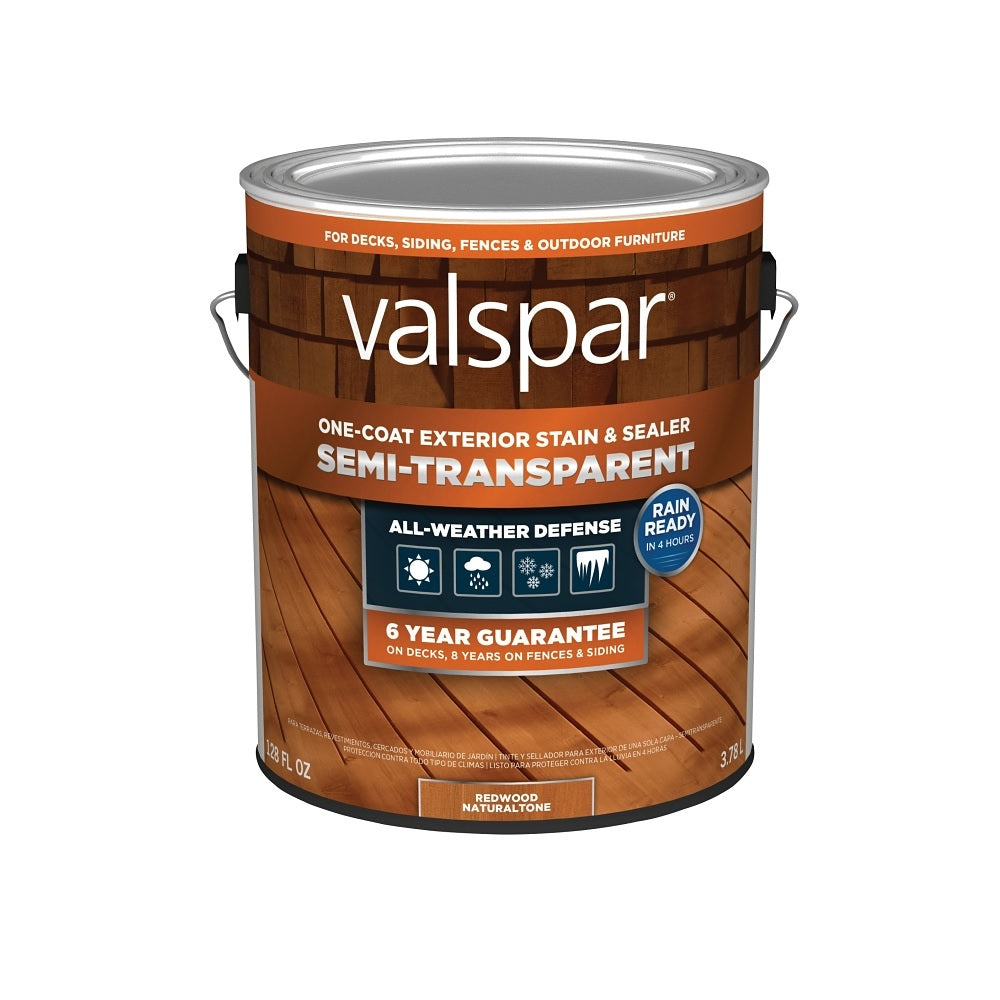 Valspar VL1028084-16 One-Coat Exterior Wood Stain & Sealer Semi Transparent, 1 Gallon