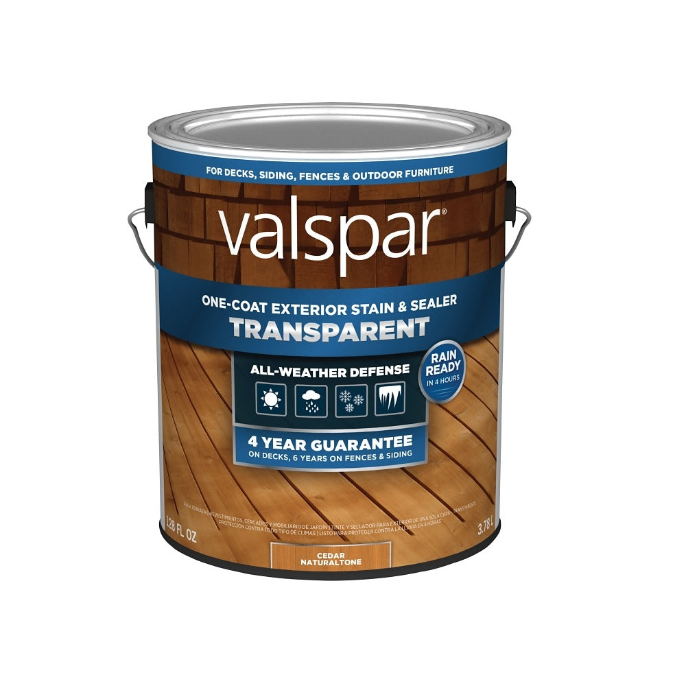 Valspar VL1028075-16 One-Coat Transparent Stain and Sealer, 1 Gallon