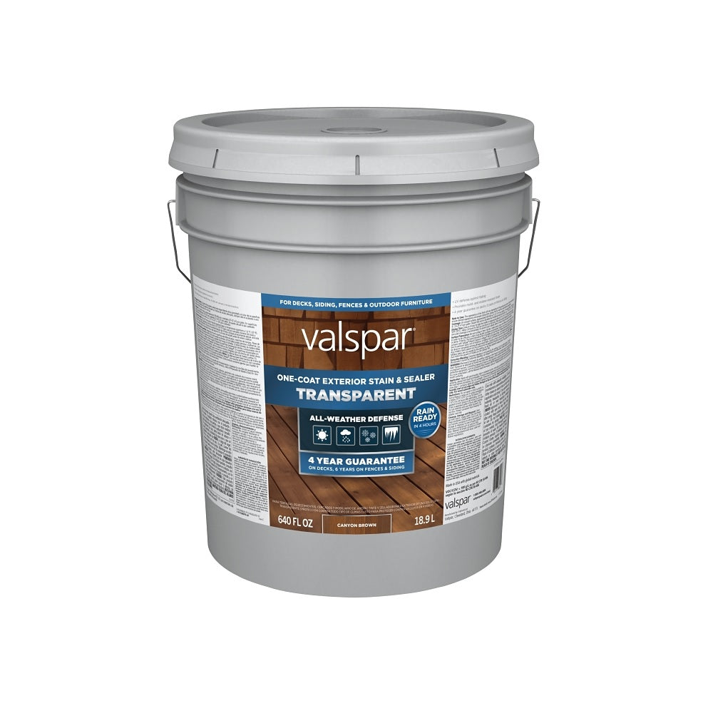 Valspar VL1028079-20 One-Coat Transparent Stain and Sealer, 5 Gallon