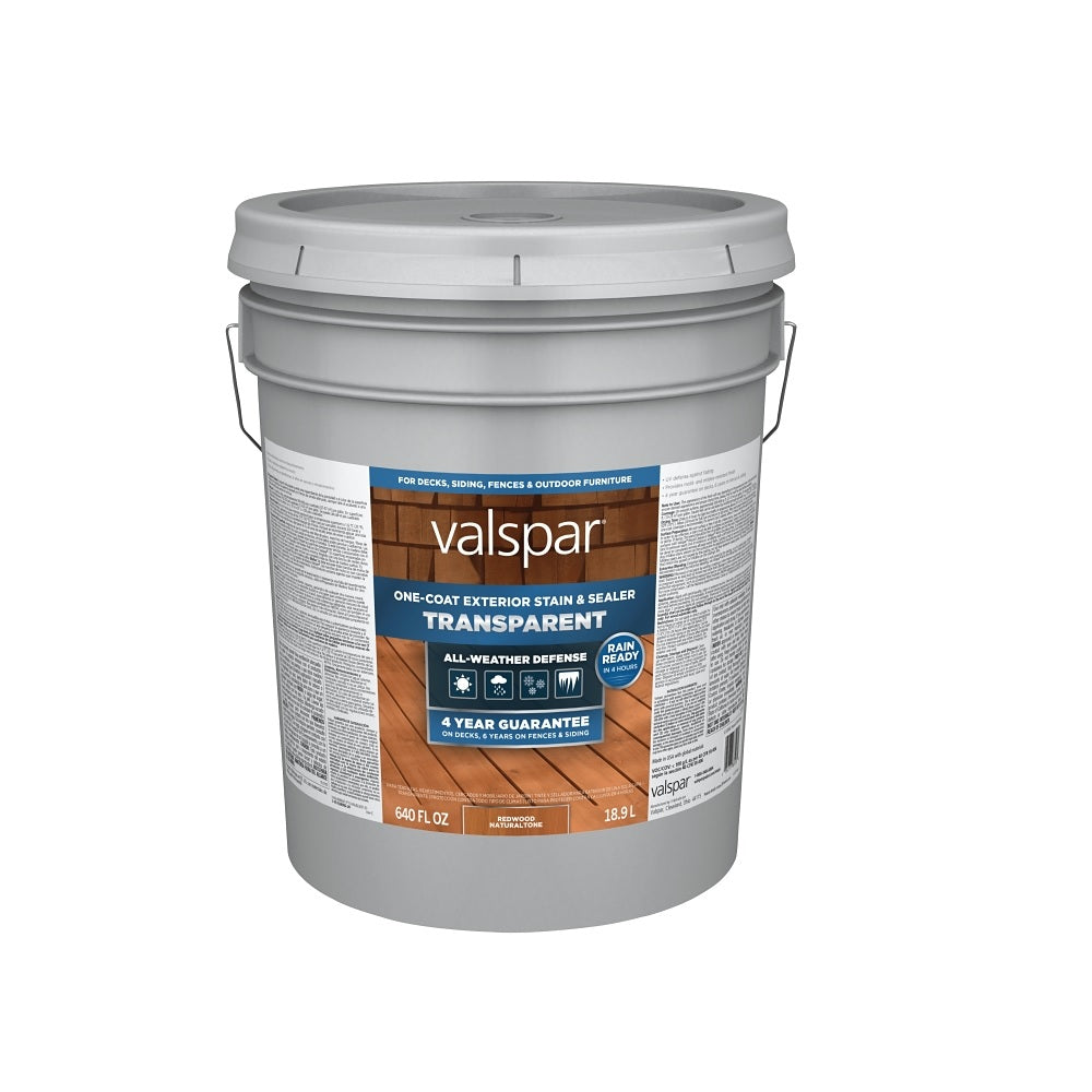 Valspar VL1028082-20 One-Coat Transparent Stain and Sealer, 5 Gallon