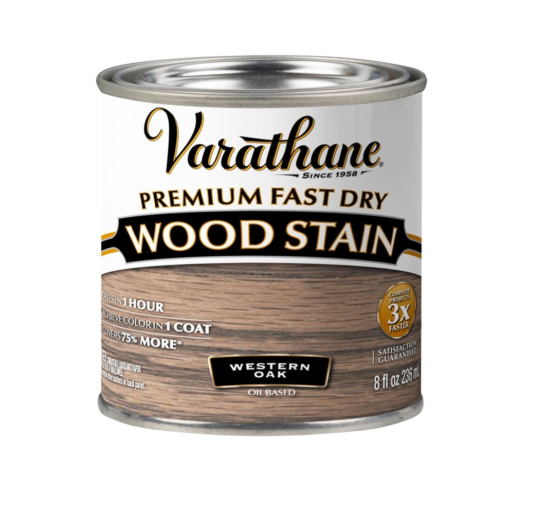 Varathane 370870 Premium Fast Dry Wood Stain, Western Oak, 0.5 pint