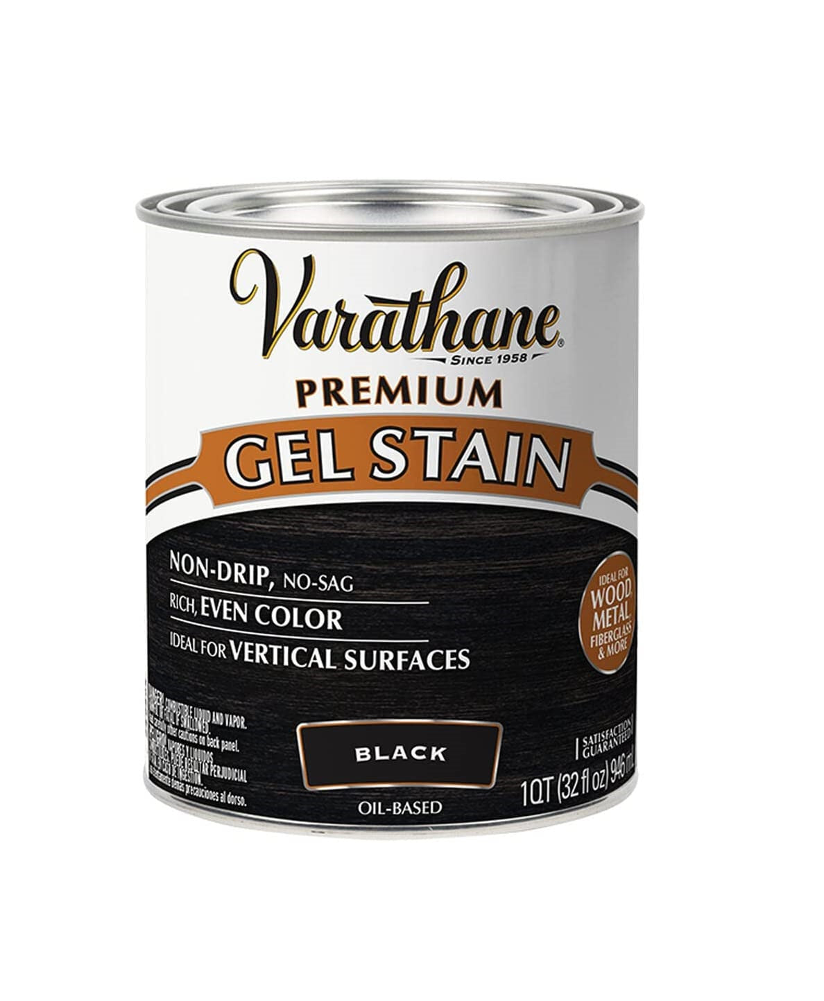 Varathane 358176 Premium Gel Stain, Black, 1 Quart