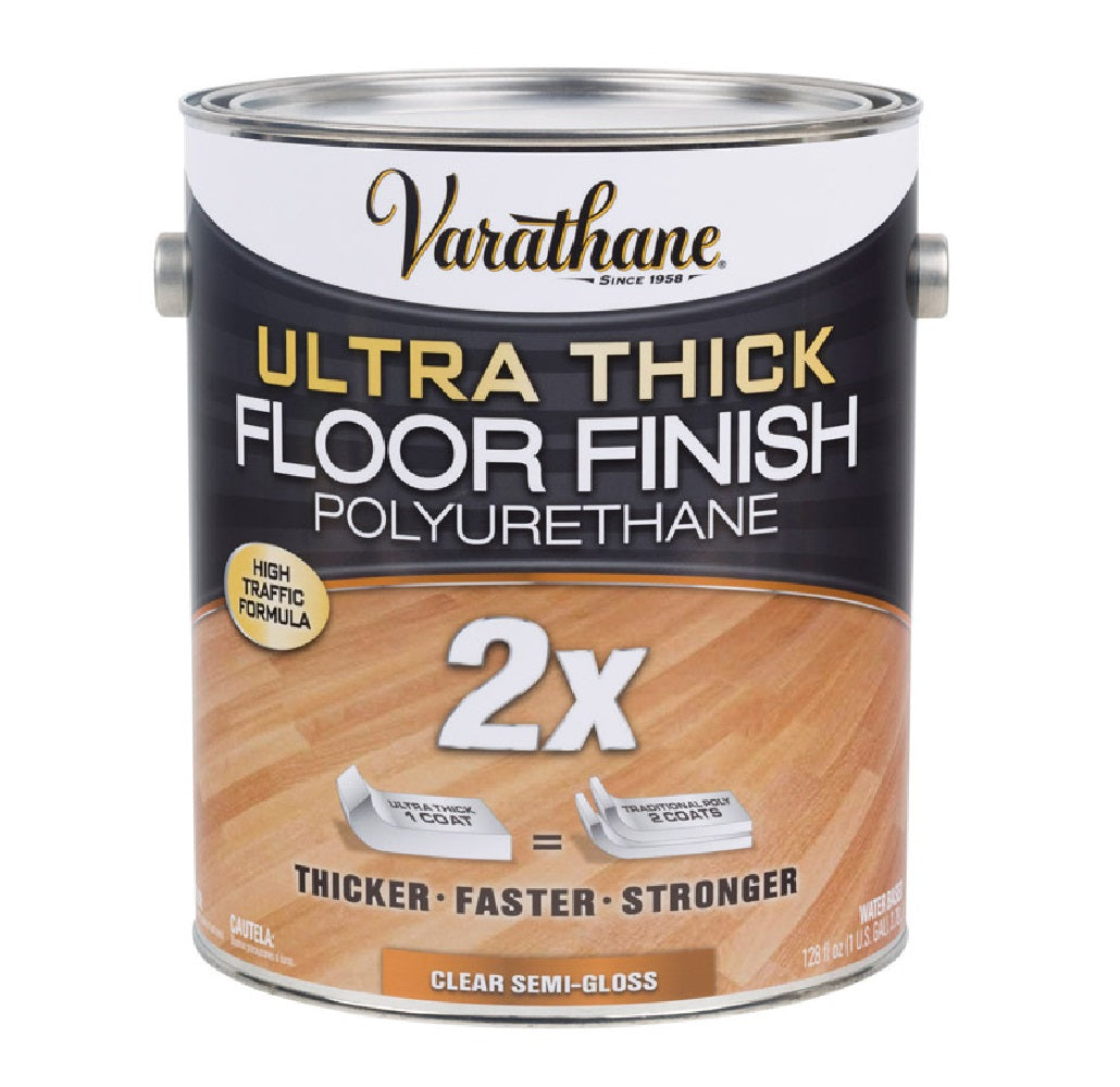Varathane 298273 Ultra Thick Semi-Gloss Floor Finish, Polyurethane, 1 Gal