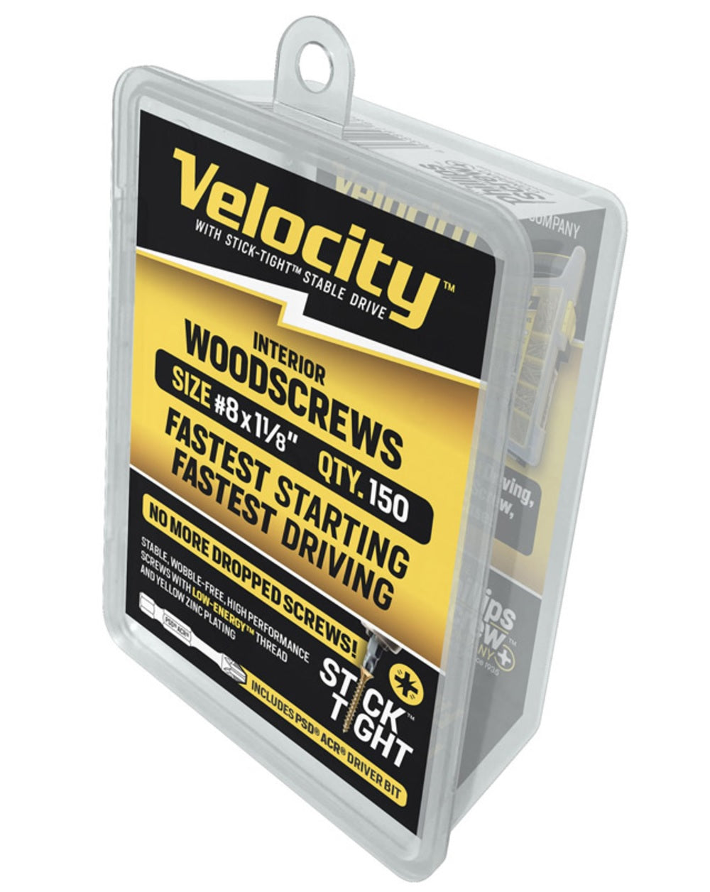 Velocity 1LBR8X118 Stick Tight Countersink Head Interior Wood Screws, #8 x 1-1/8"