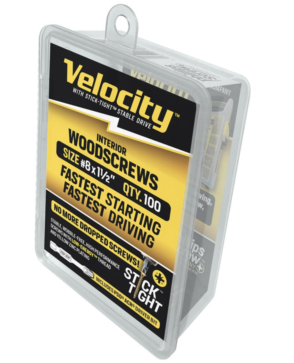 Velocity 1LBR8X112 Stick Tight Countersink Head Interior Wood Screws, #8 x 1-1/2"