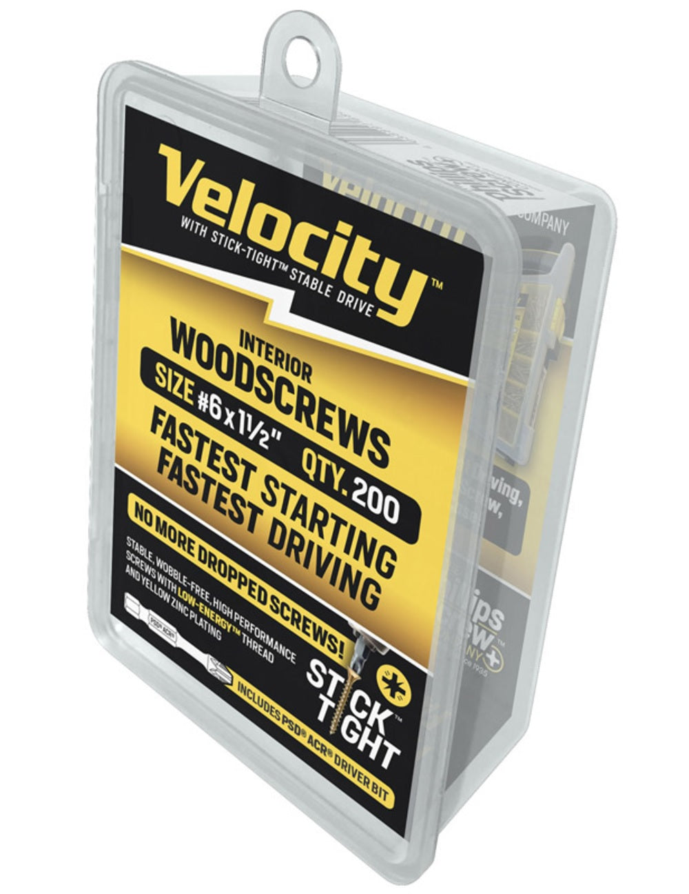 Velocity 1LBR6X112 Stick Tight Countersink Head Interior Wood Screws, #6 x 1-1/2"