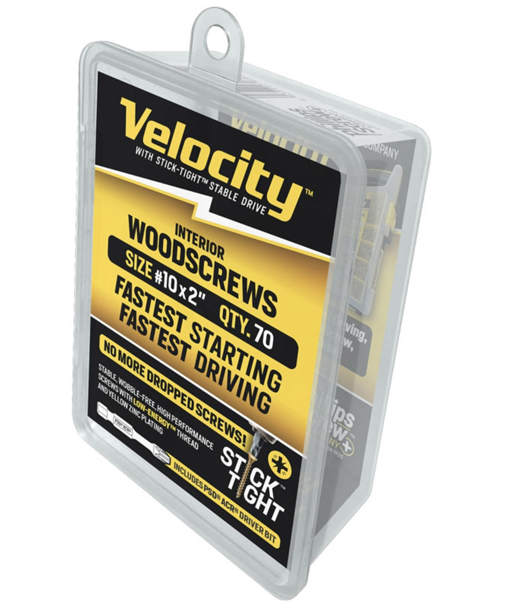 Velocity 1LBR10X2 Stick Tight Countersink Head Interior Wood Screws, #10 x 2"
