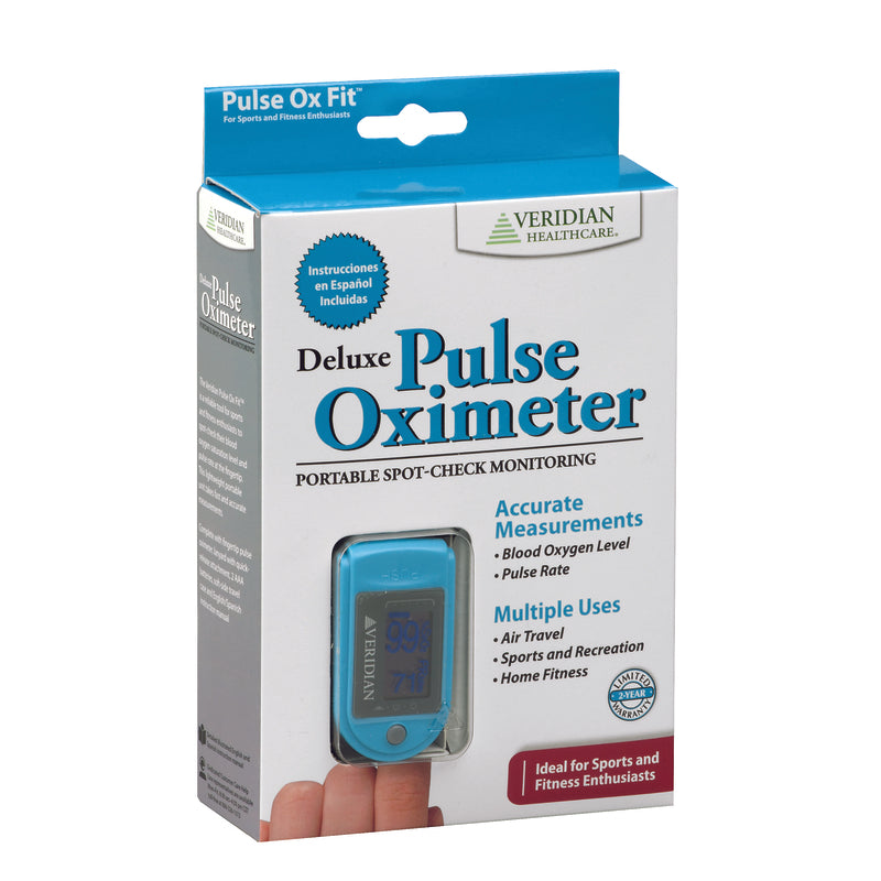Veridian Healthcare 11-50D Deluxe Pulse Oximeter, Blue/Grey