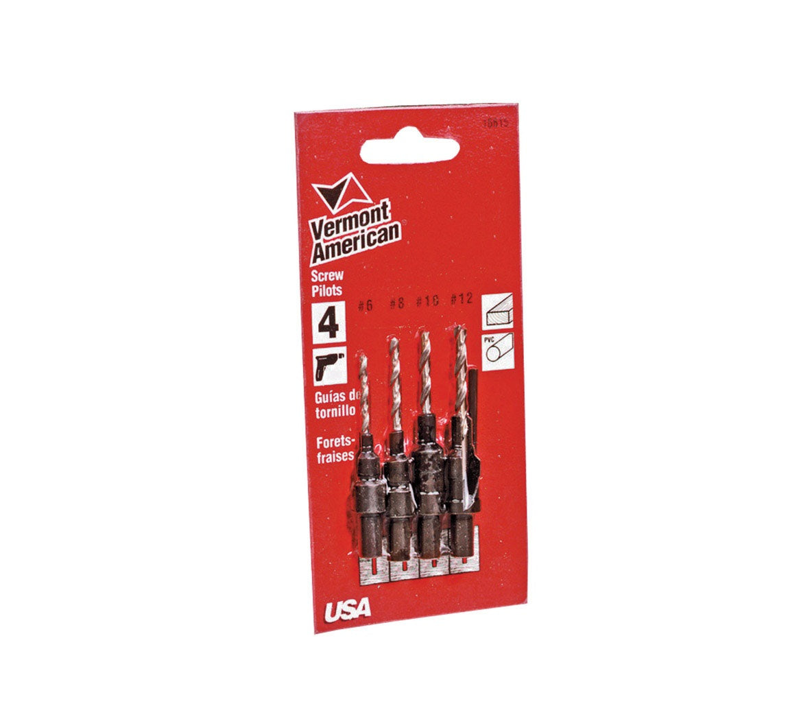 Vermont American 16615 Wood Screw Pilot Set, Steel, 4 Piece