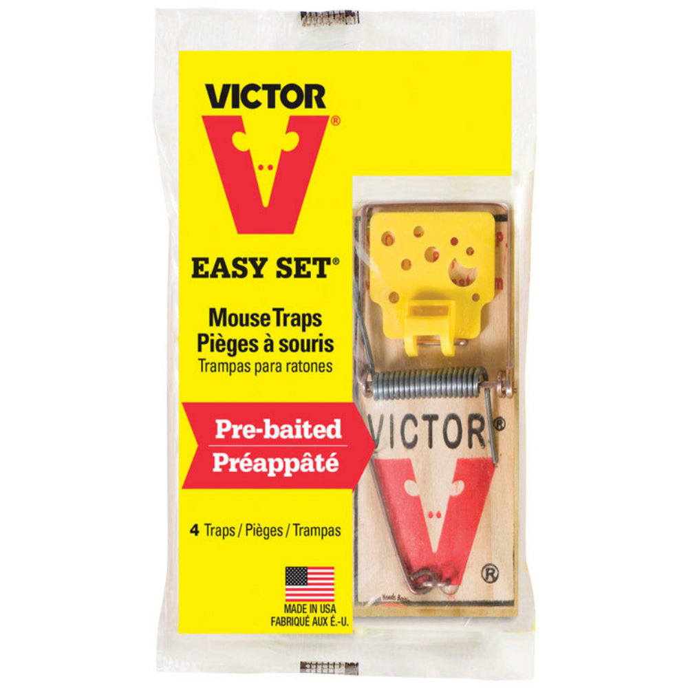 Victor M032 Easy Set Mouse Trap, Pack of 4