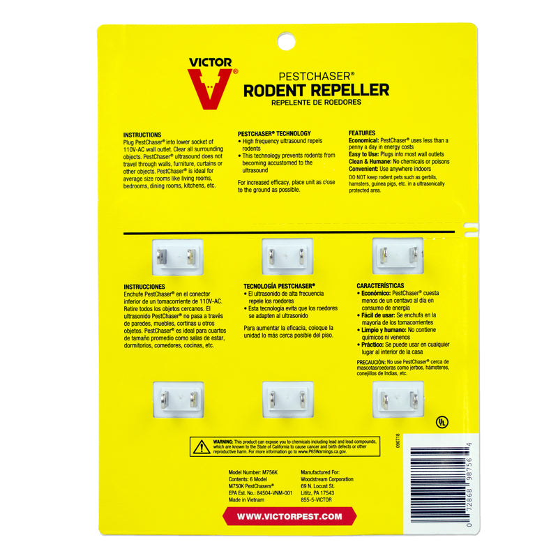Victor M756K PestChaser Electronic Pest Repeller, Pack of 6