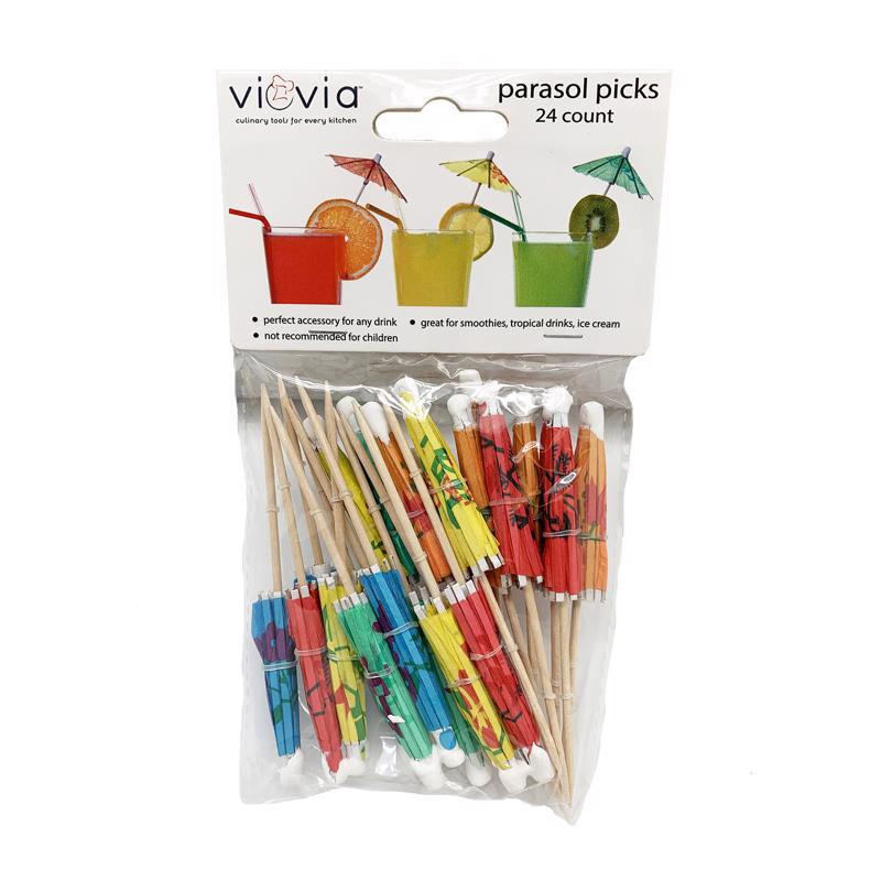 Viovia VIO-0104 Umbrella Appetizer Picks, Polypropylene, Pack of 24