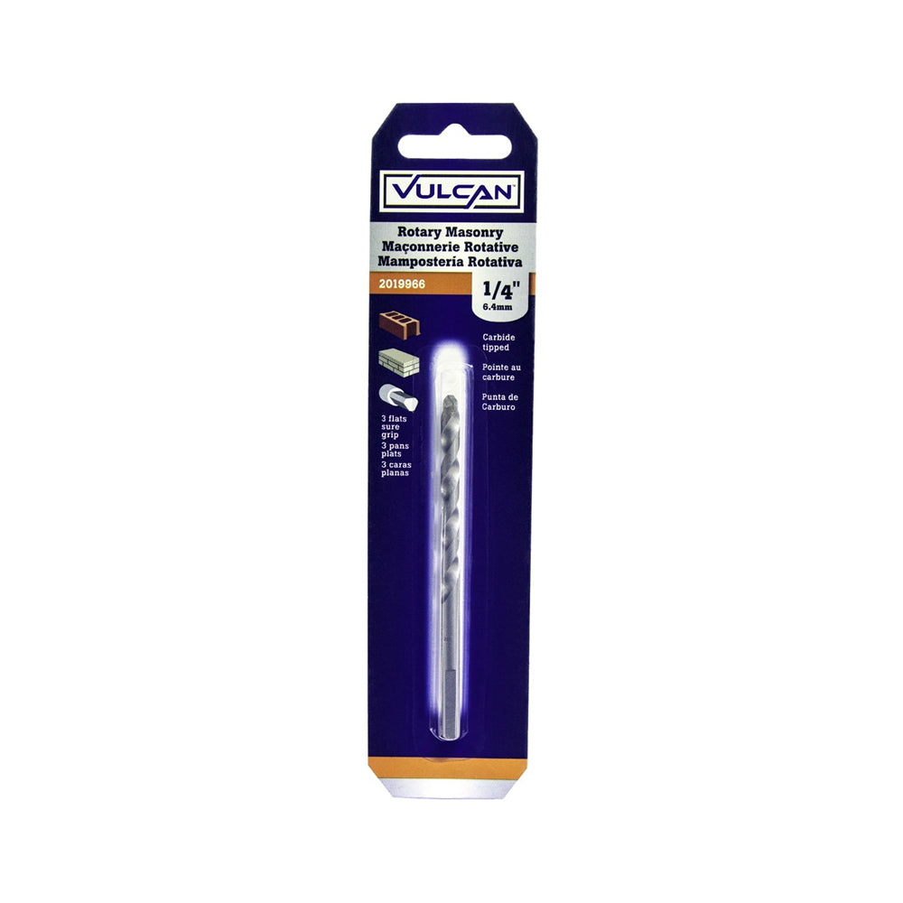 Vulcan 260501OR Masonry Drill Bit, Nickel Chrome, 1/4" x 4"