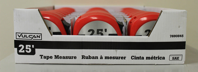 Vulcan 62-7.5X25-R Tape Measure, 25Ft x 1In