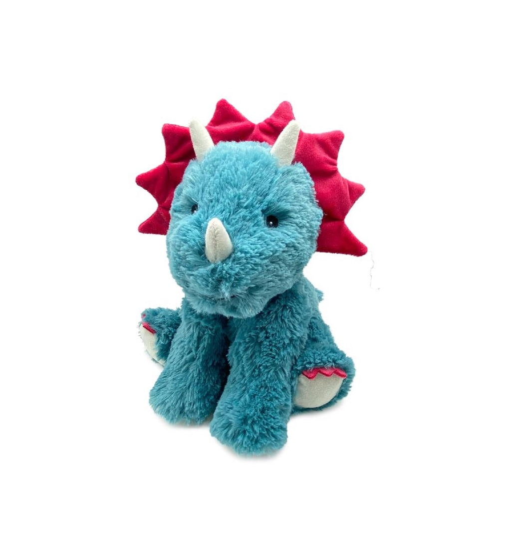 Warmies CP-TRI-1 Triceratops Stuffed Animal, Plush, Blue/Pink