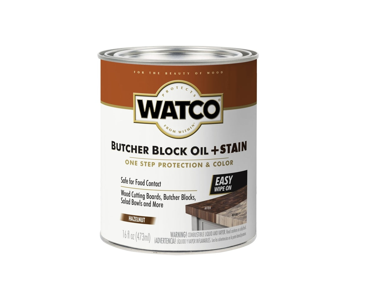 Watco 359024 Butcher Block Oil and Stain, Hazelnut, 16 Oz