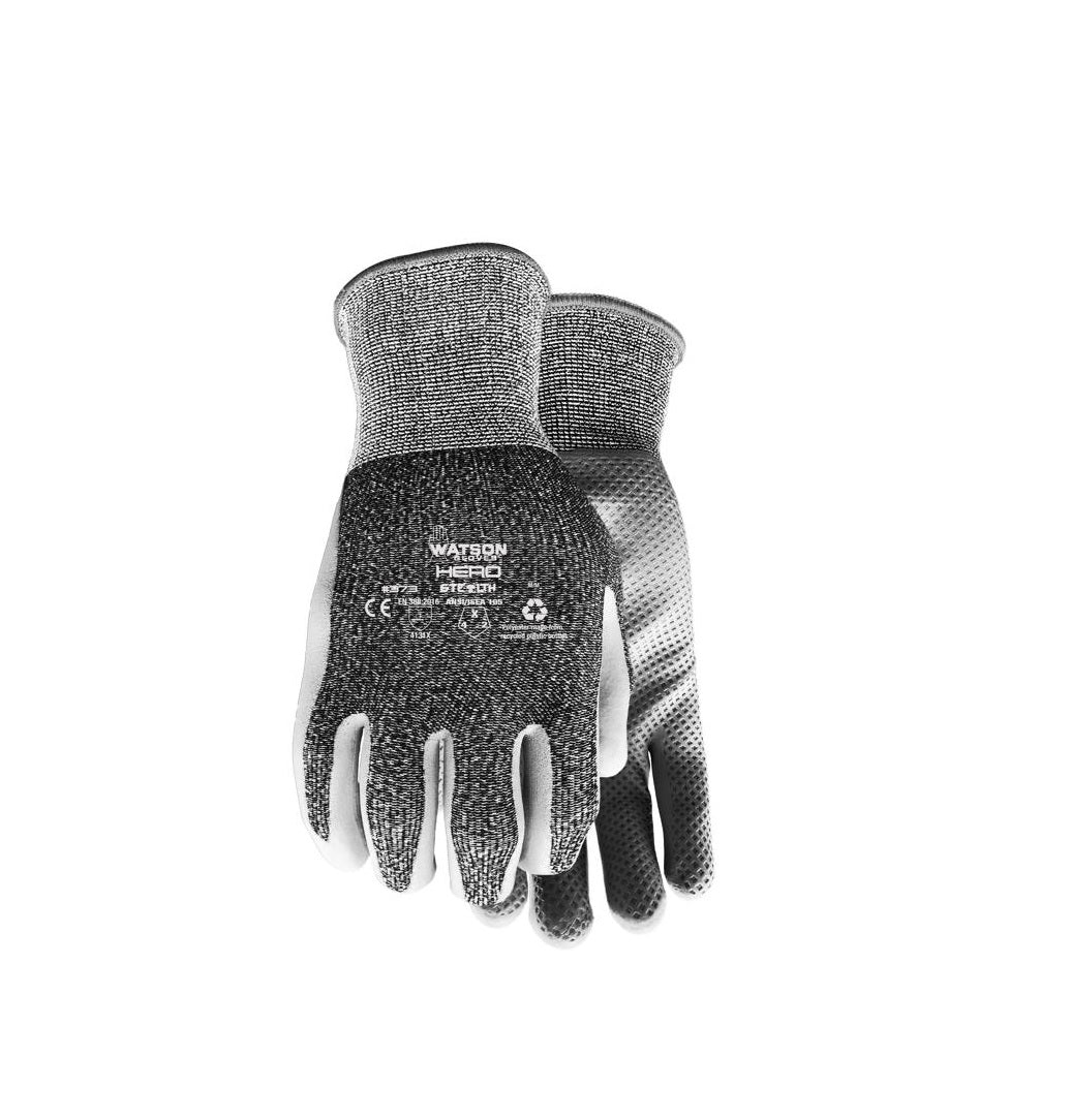 Watson Gloves 373-L Stealth Hero Gloves, Nitrile/Polyester Knit