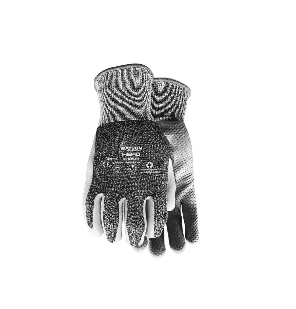 Watson Gloves 373-X Stealth Hero Gloves, Nitrile/Polyester Knit