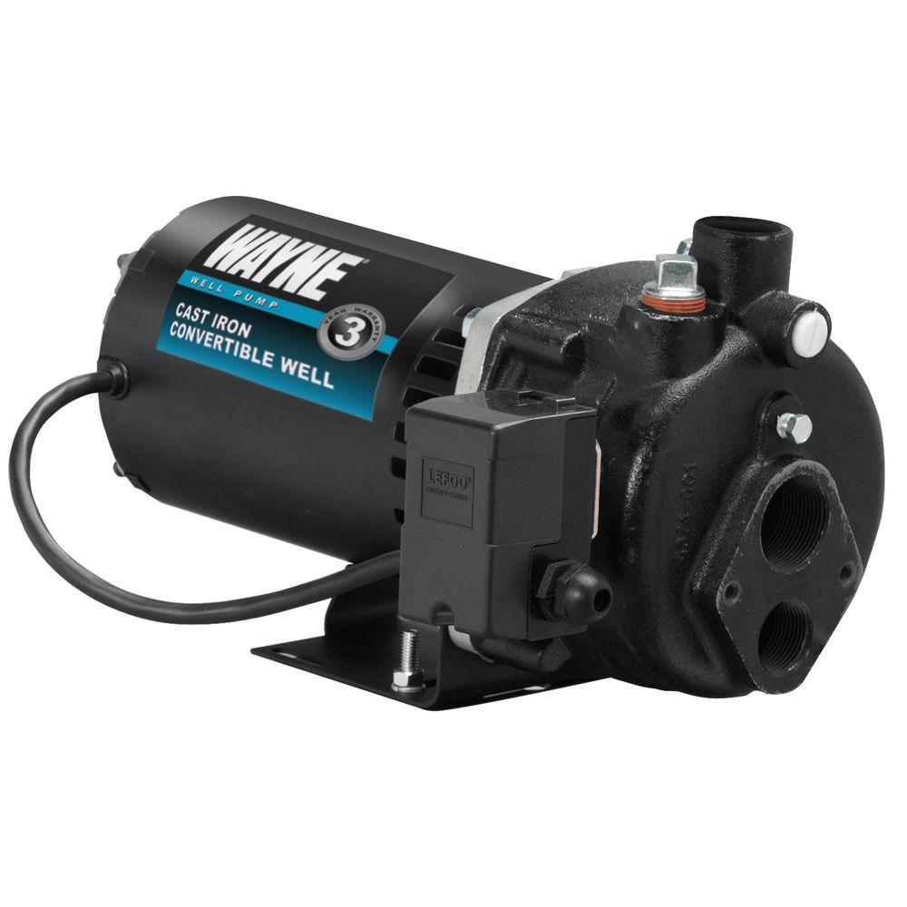 Wayne CWS100 Convertible Well Jet Pump, Cast Iron, 1 HP