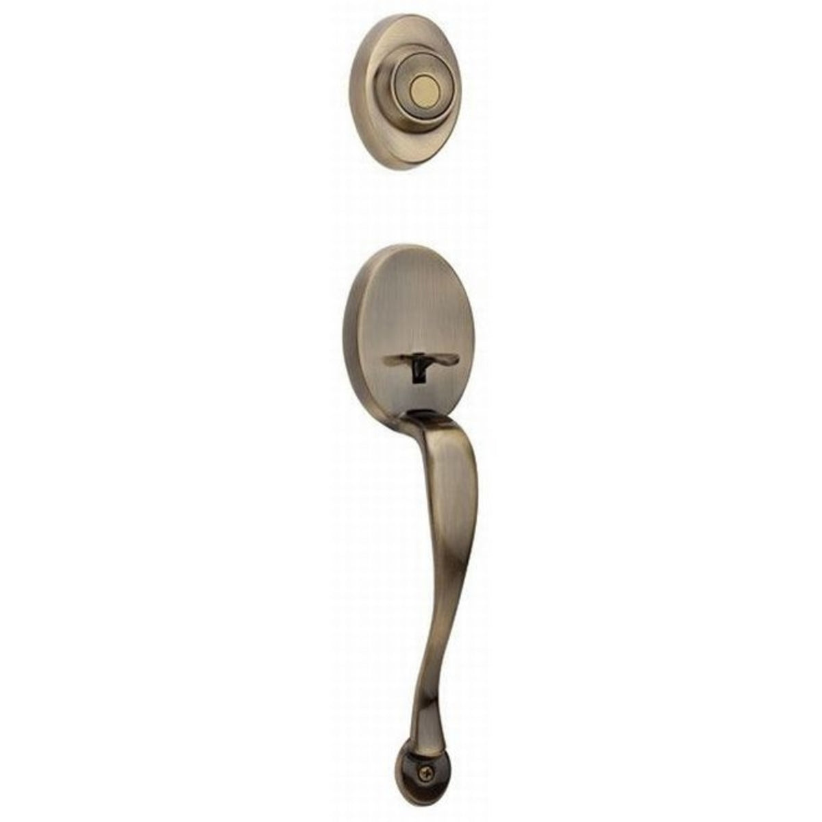 Weiser Lock GA71A5 Exterior Augusta Dummy Handleset, Antique Brass