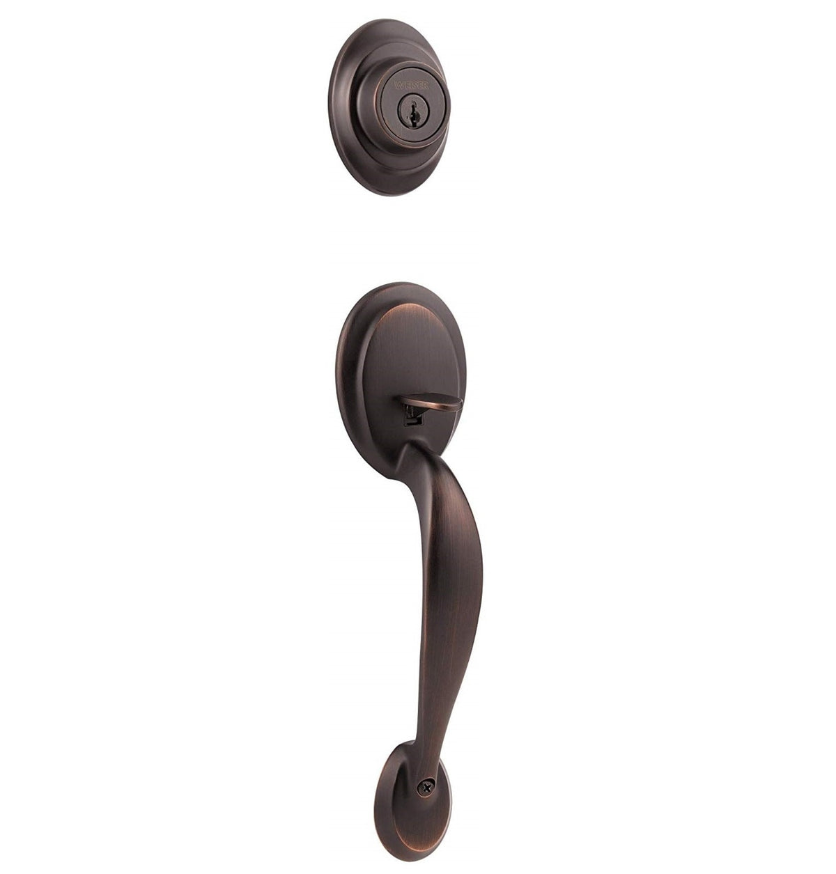 Weiser Lock GAC71K11P Exterior Kingsway Dummy Handleset, Venetian Bronze