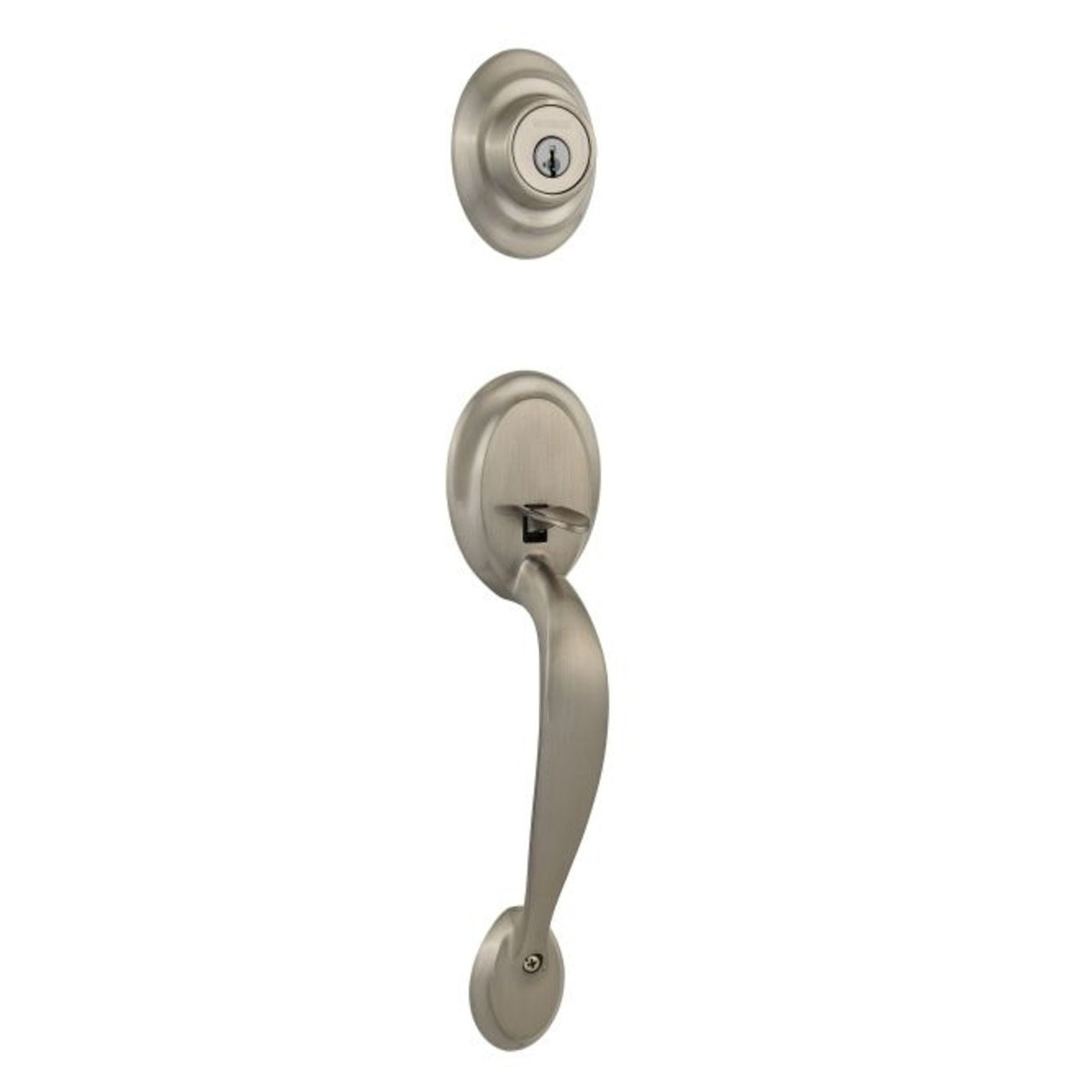 Weiser GAC9671K15S Exterior Kingsway Double Cylinder Handleset with Smart Key Satin Nickel Finish