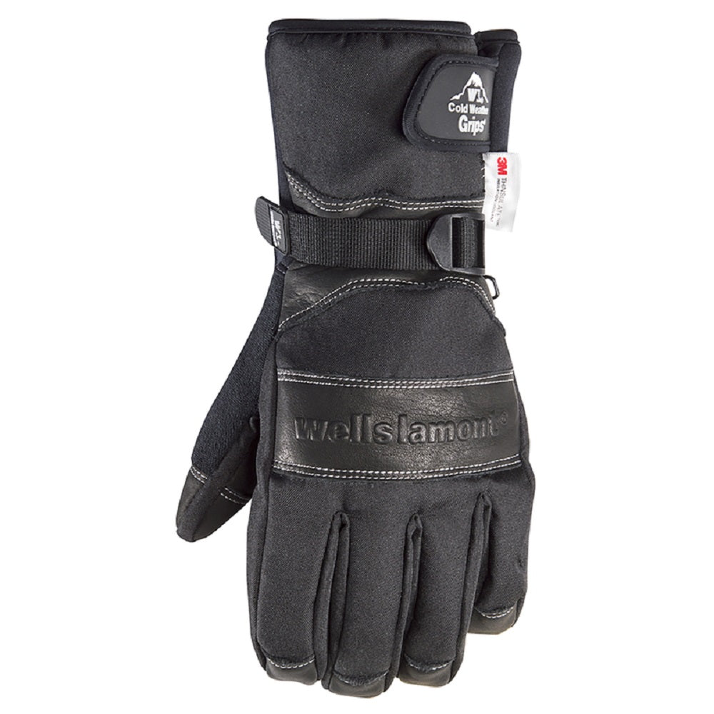 Wells Lamont 7660LBK Cold Weather Grips Winter Gloves, Large, Black
