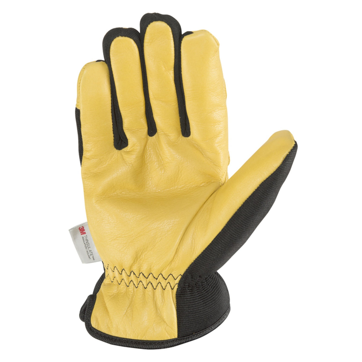Wells Lamont 3223M Saddletan Grain Winter Work Gloves, Black/Yellow, M
