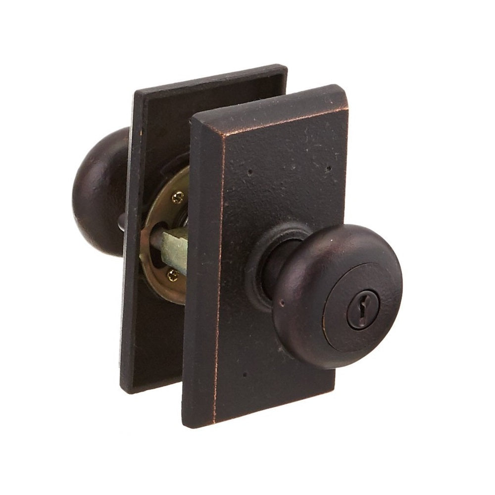 Weslock 07340F1F1SL23 Wexford Square Entry Door Knob, Oil Rubbed Bronze