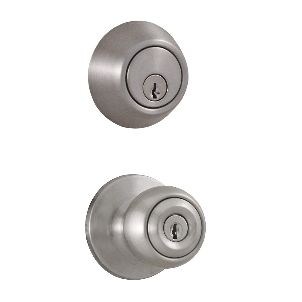 Weslock 02241GNGNFR2A Hudson Knob Combo Pack, Satin Nickel