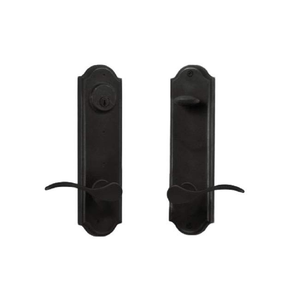 Weslock L7651H2H2SL2D Left Hand Carlow Single Cylinder Deadbolt Keylock, Black