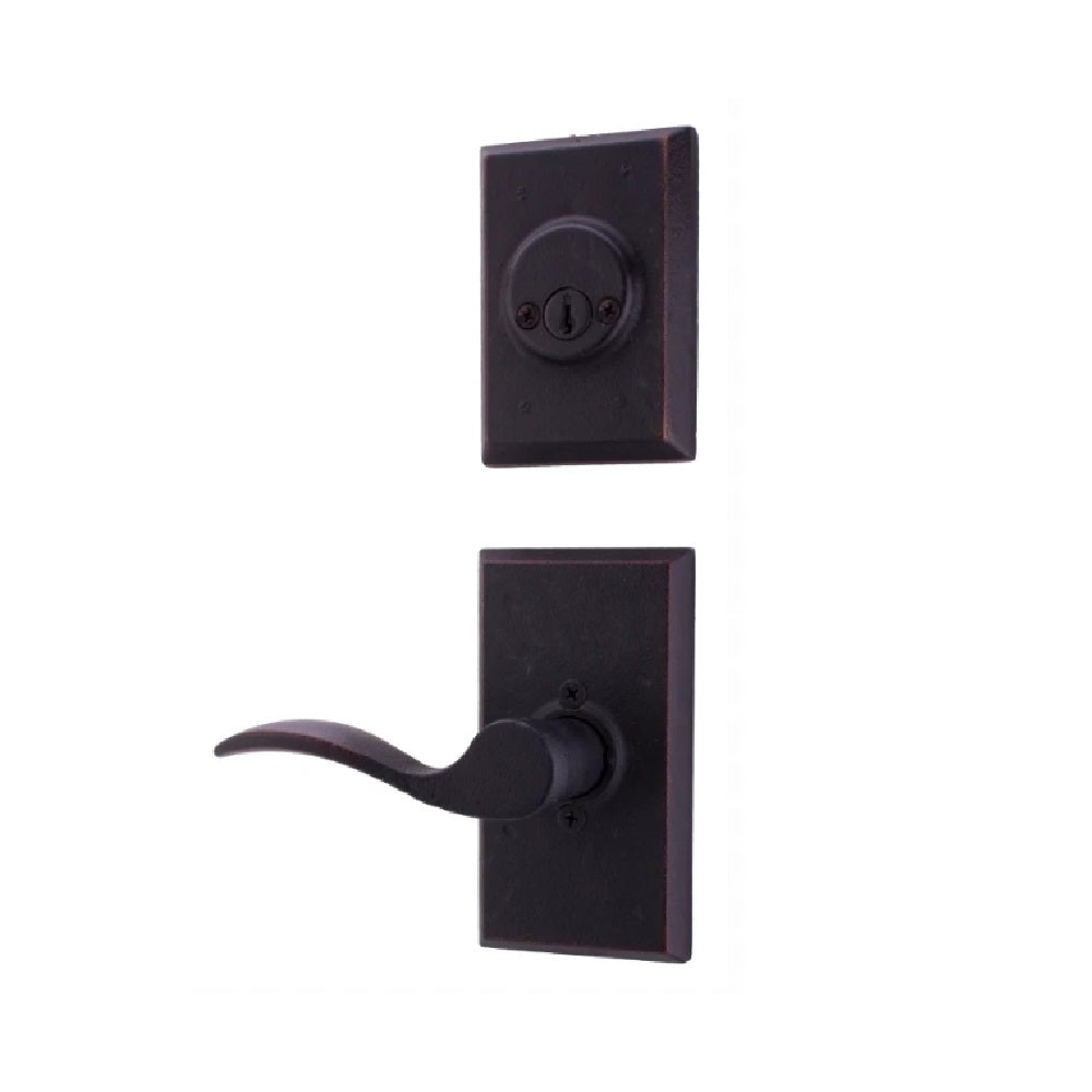 Weslock L7802--H1SL20 Left Hand Carlow Interior Double Cylinder Handleset, Oil Rubbed Bronze