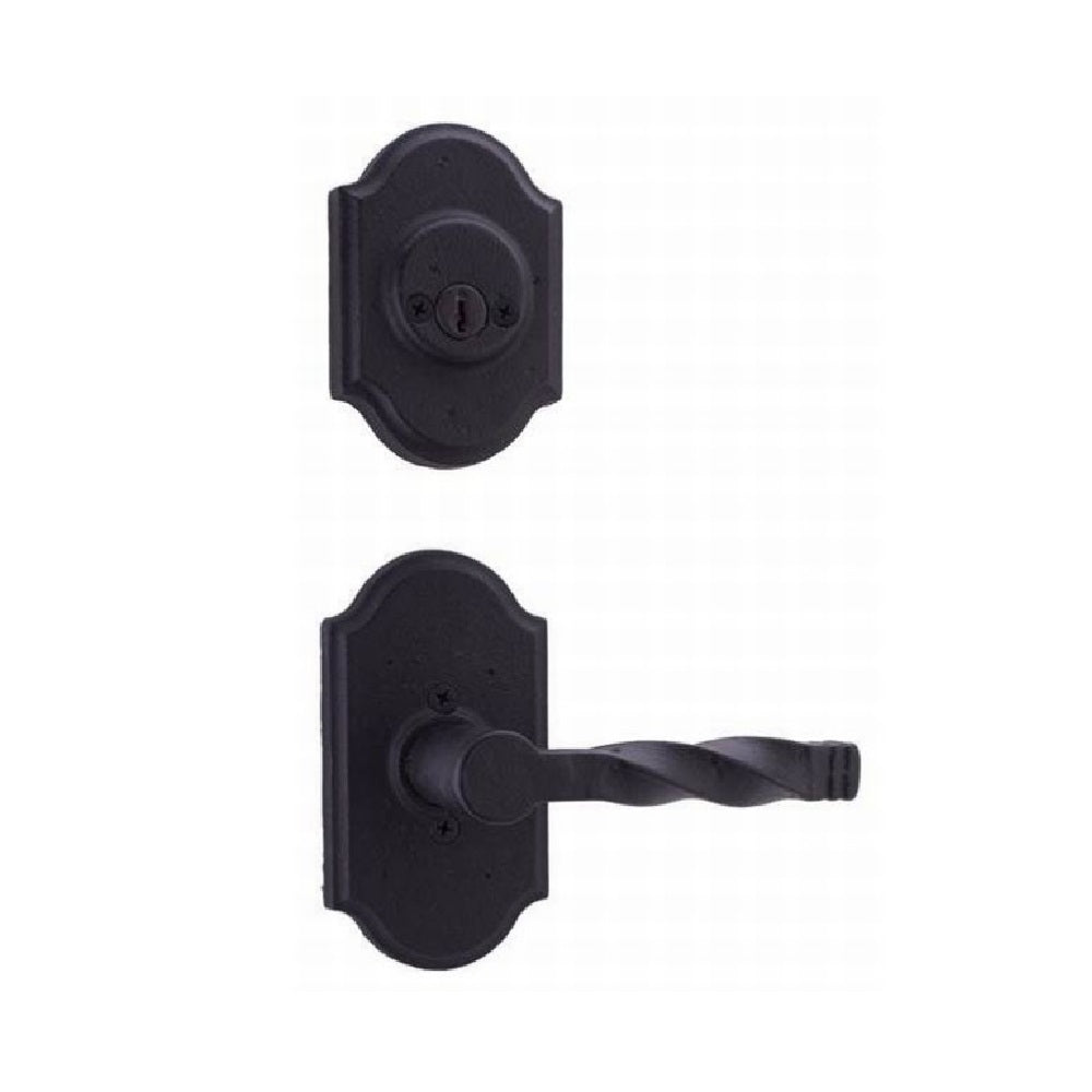Weslock 07402--N2SL2D Monoghan Castletown Double Cylinder Interior Handleset, Black