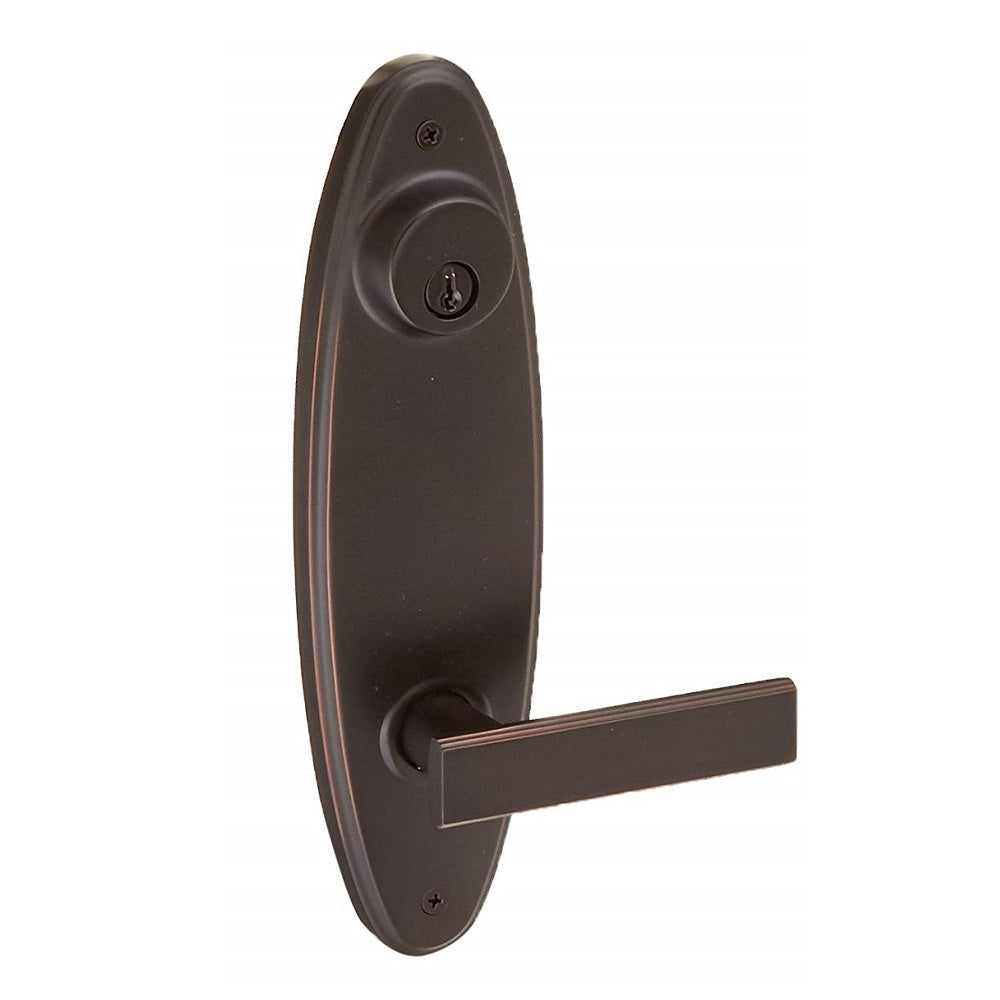 Weslock 06402--P1SL2D Utica Stanford Interior Double Cylinder Handleset, Oil Rubbed Bronze