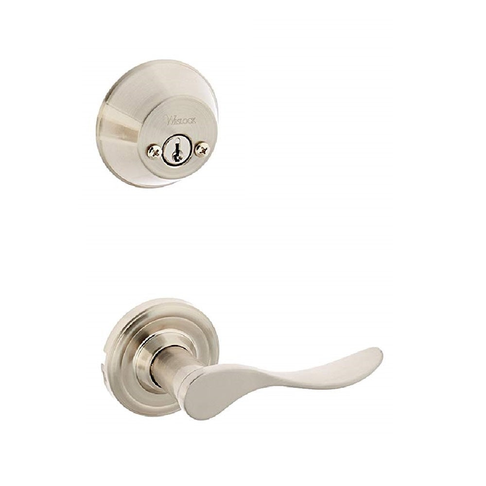 Weslock R2109--UNSL2D Right Hand Bordeau Interior Double Cylinder Handleset, Satin Nickel