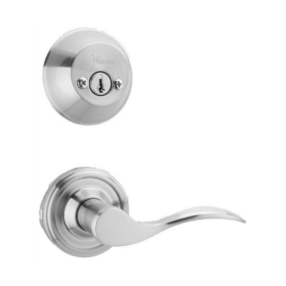 Weslock R2109--U6SL2D Right Hand Bordeau Interior Double Cylinder Handleset, Bright Chrome