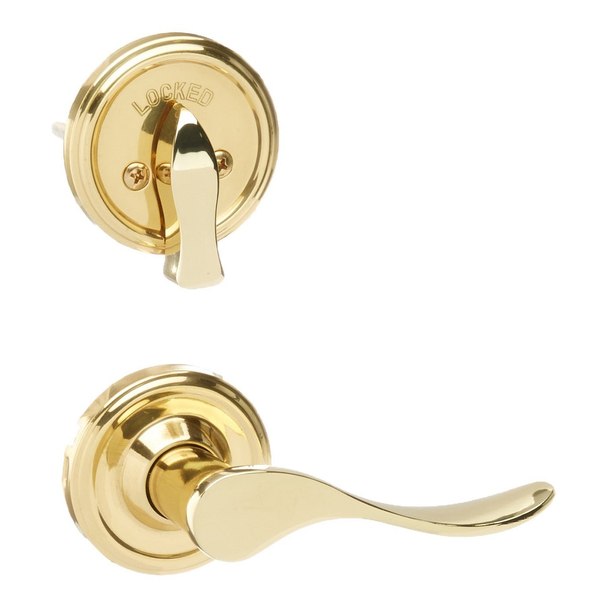 Weslock R2100--U3SL20 Right Hand Bordeau Interior Single Cylinder Handleset, Polished Brass