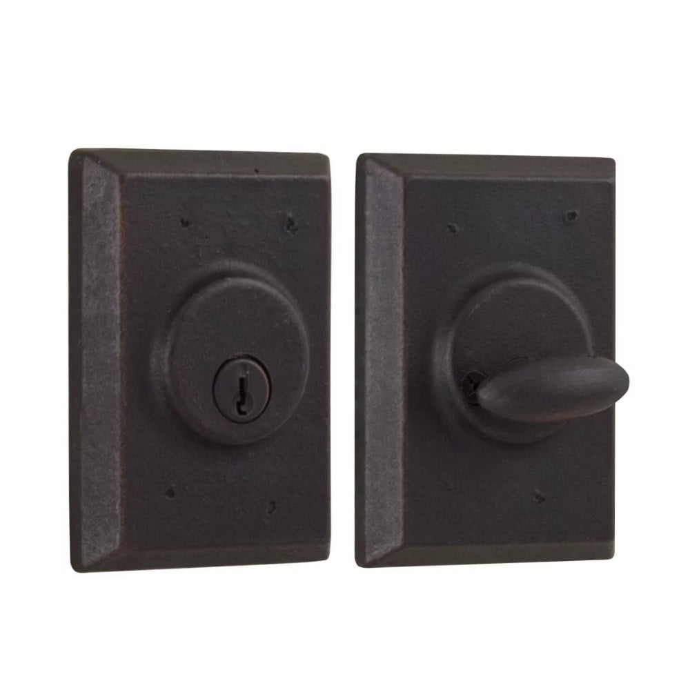 Weslock 07971-1-1SL23 Square Single Cylinder Deadbolt, Oil Rubbed Bronze
