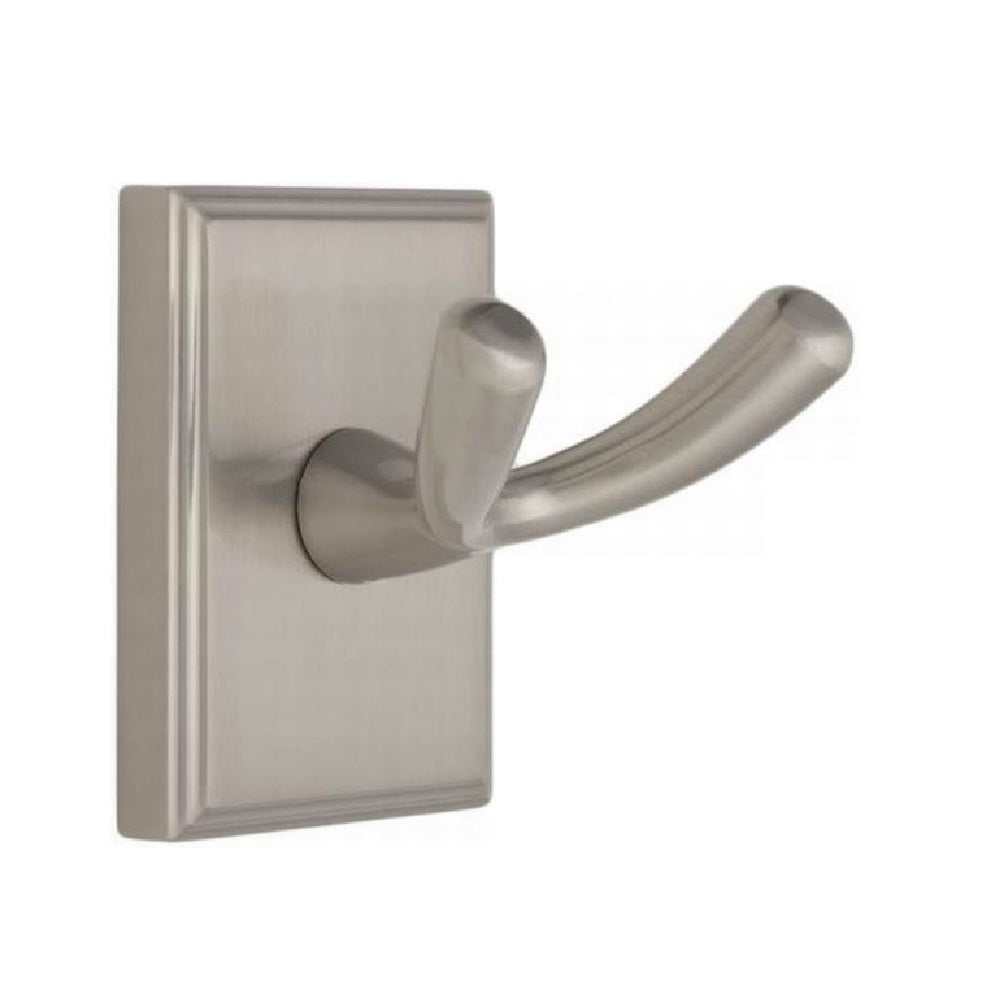 Weslock 9701SN Peoria Back Plate Dual Robe Hook, Satin Nickel