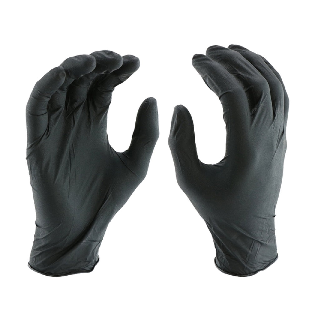 West Chester 2918-L Disposable Gloves, Nitrile, Black, Large