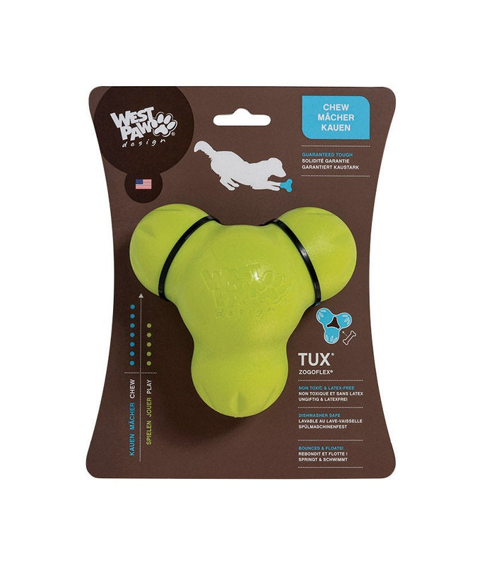 West Paw ZG040GRN Tux Chew Dog Toy, Plastic, 4"