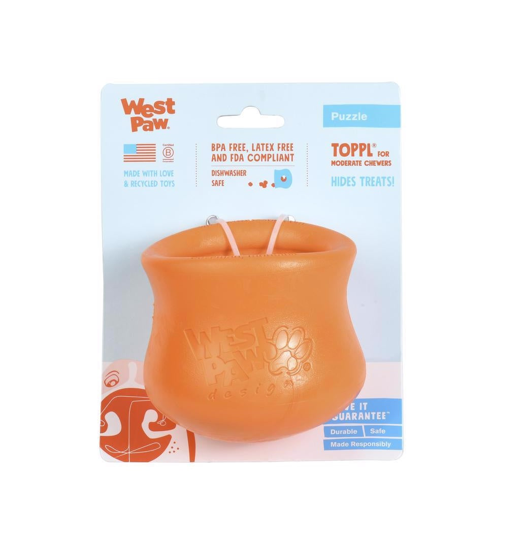 West Paw ZG084TNG Zogoflex Toppl Pet Toy, Plastic, Orange