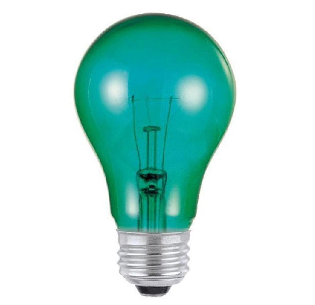 Westinghouse 3444 A-Line A19 Incandescent Bulb, Clear, Green, 25 Watts