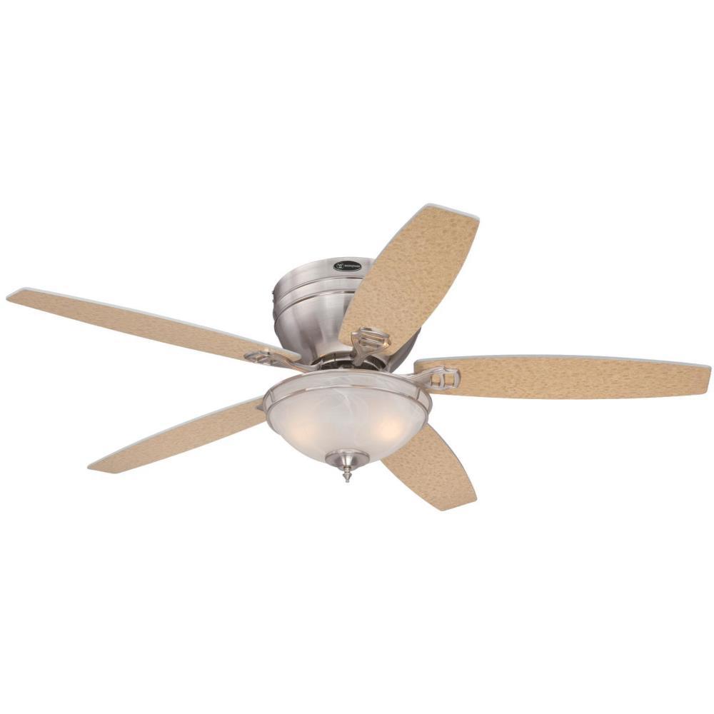 Westinghouse 72097 Carolina LED Ceiling Fan with Light Kit, Brushed Nickel, 52"